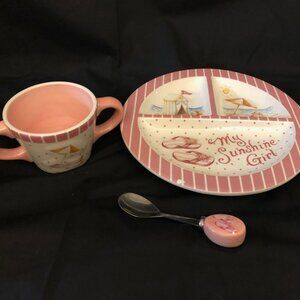 Isabella's Journey Children's Collection Ceramic Plate, Cup & Spoon - MY SUNSHIN